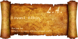 Lovasi Albin névjegykártya